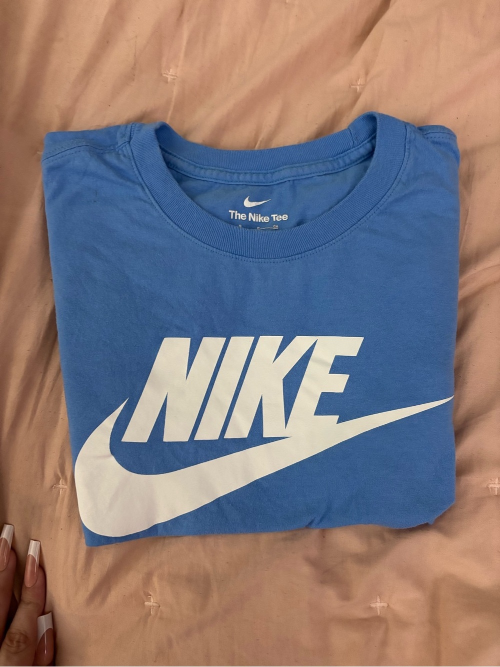 Nike White Logo Sky Blue Tee